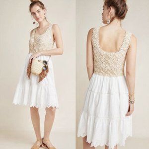 Anthropologie Beckett Crochet Eyelet Dress Women's Size XL